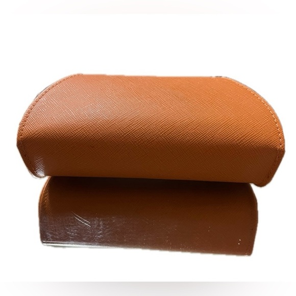 TORY BURCH Sunglasses Case, Curvy, Orange, Saffiano Leather, Suede - Picture 7 of 9